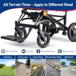 Electric Wheelchairs for Adults Foldable Lightweight Only 33lbs, 500W Dual Motors Motorized Wheelchairs for Seniors Support 250 lbs, All Terrain Travel Powered Wheel Chairs, Black