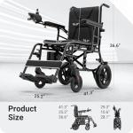 Electric Wheelchair for Adults, Foldable Electric Wheelchairs with 220 lbs Capacity, Aluminum Alloy Frame, Portable Mobility Scooter with LED Light for Seniors, 12.5 Miles Range