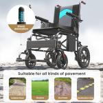 Electric Wheelchairs for Adults, Lightweight Motorized Wheelchairs for Seniors Support 350 LBS, 15 Miles Longer Range, All Terrain Portable Foldable Power Wheelchair