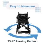 Journey Air Elite Electric Power Chair for Adults - Our Lightest Foldable Electric Wheelchair for Seniors, Weighs Only 26 lbs - Quick Charge with up to 9.3 Mile Range - TSA Compliant - Blue