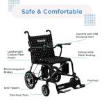 Journey Air Elite Electric Power Chair for Adults - Our Lightest Foldable Electric Wheelchair for Seniors, Weighs Only 26 lbs - Quick Charge with up to 9.3 Mile Range - TSA Compliant - Blue