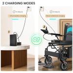 Electric Wheelchairs for Adults, Lightweight Motorized Wheelchairs for Seniors Support 350 LBS, 15 Miles Longer Range, All Terrain Portable Foldable Power Wheelchair