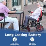 Journey Air Elite Electric Power Chair for Adults - Our Lightest Foldable Electric Wheelchair for Seniors, Weighs Only 26 lbs - Quick Charge with up to 9.3 Mile Range - TSA Compliant - Blue