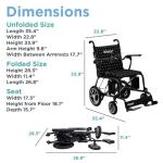 Journey Air Elite Electric Power Chair for Adults - Our Lightest Foldable Electric Wheelchair for Seniors, Weighs Only 26 lbs - Quick Charge with up to 9.3 Mile Range - TSA Compliant - Blue