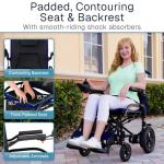 Vive Lightweight Electric Wheelchair for Adults - Foldable Power Wheel Chair - Collapsible, Folding, Ultralight, Motorized, Light Weight Travel Senior Carbon Fiber Mobility Aid - Weighs 39 lbs