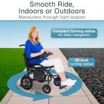 Vive Lightweight Electric Wheelchair for Adults - Foldable Power Wheel Chair - Collapsible, Folding, Ultralight, Motorized, Light Weight Travel Senior Carbon Fiber Mobility Aid - Weighs 39 lbs