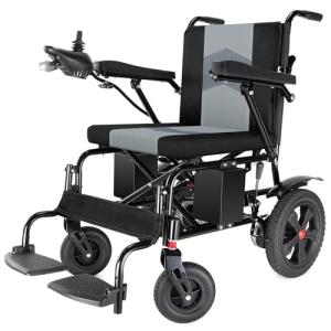 Goldseason 19" Wider Electric Wheelchairs for Adults - 15 Miles Range, 330 lb Foldable Lightweight Motorized Wheelchair with Large Tire, All-Terrain Power Wheelchair for Home/Outting/Travel(Grey)