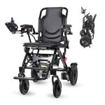 Adult Electric Wheelchair Lightweight Foldable Transport Chair Ultra Lightweight Folding (Only 48 lbs) 20+ Km Travel Distance (Black) for Limited Mobility