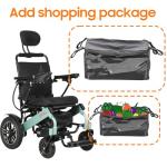 Reclining Electric Wheelchair, 30Miles w/Bag Electric Wheelchairs for Adults, 17.7in Aluminum Lightweight Foldable All Terrain Motorized Wheelchair for Senior, Portable Folding Power Wheelchairs