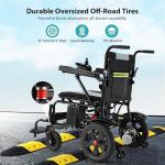 Goldseason 19" Wider Electric Wheelchairs for Adults - 15 Miles Range, 330 lb Foldable Lightweight Motorized Wheelchair with Large Tire, All-Terrain Power Wheelchair for Home/Outting/Travel(Grey)