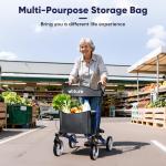 WOTURE Adjustable Foldable Rollator Walker for Seniors