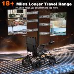 [2025 Upgrade] Hassky Electric Wheelchair for Adults Foldable, 15 Miles Range Motorized Wheelchair, All Terrain Power Wheelchairs for Seniors Supports Up to 350 lbs Black