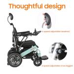 Reclining Electric Wheelchair, 30Miles w/Bag Electric Wheelchairs for Adults, 17.7in Aluminum Lightweight Foldable All Terrain Motorized Wheelchair for Senior, Portable Folding Power Wheelchairs