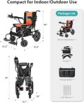 Goldseason 19" Wider Electric Wheelchairs for Adults - 15 Miles Range, 330 lb Foldable Lightweight Motorized Wheelchair with Large Tire, All-Terrain Power Wheelchair for Home/Outting/Travel(Orange)