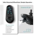 Goldseason 19" Wider Electric Wheelchairs for Adults - 15 Miles Range, 330 lb Foldable Lightweight Motorized Wheelchair with Large Tire, All-Terrain Power Wheelchair for Home/Outting/Travel(Grey)