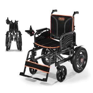 VEVOR Electric Wheelchair for Adults, 265lbs Capacity, Foldable & Lightweight Motorized Wheelchair, 13-Mile Long Travel Range, All-Terrain Powered Chair, Portable for Seniors & Disabled