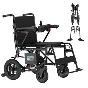 Electric Wheelchair for Adults Lightweight Foldable Electric Wheelchair for Seniors Motorized Wheelchair Power Wheelchairs for Adults 47lb (Black)