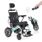 30 Miles Electric Wheelchairs for Adults, Aluminum Lightweight Wheelchair Foldable for Senior with Bag, 18 inch Motorized Power Wheelchairs, Portable Folding All Terrain 500W Intelligent