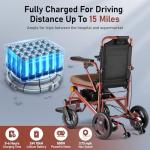 Electric Wheelchairs for Adults Foldable Lightweight at Only 33lbs, 500W Dual Motors Motorized Wheelchairs for Seniors, All Terrain Travel Powered Wheel Chairs, Support 250 lbs, Brown