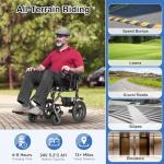 Zurcheel SLB30 Electric Wheelchairs for Adults, Lightweight Foldable Motorized Wheelchair with Removable Battery Liftable Armrest Airline Approved(30 Lbs, Grey)