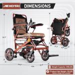 Electric Wheelchairs for Adults Foldable Lightweight at Only 33lbs, 500W Dual Motors Motorized Wheelchairs for Seniors, All Terrain Travel Powered Wheel Chairs, Support 250 lbs, Brown