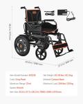VEVOR Electric Wheelchair for Adults, 265lbs Capacity, Foldable & Lightweight Motorized Wheelchair, 13-Mile Long Travel Range, All-Terrain Powered Chair, Portable for Seniors & Disabled