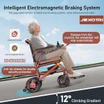 Electric Wheelchairs for Adults Foldable Lightweight at Only 33lbs, 500W Dual Motors Motorized Wheelchairs for Seniors, All Terrain Travel Powered Wheel Chairs, Support 250 lbs, Brown