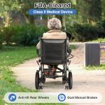 Zurcheel SLB30 Electric Wheelchairs for Adults, Lightweight Foldable Motorized Wheelchair with Removable Battery Liftable Armrest Airline Approved(30 Lbs, Grey)