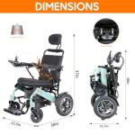 30 Miles Electric Wheelchairs for Adults, Aluminum Lightweight Wheelchair Foldable for Senior with Bag, 18 inch Motorized Power Wheelchairs, Portable Folding All Terrain 500W Intelligent