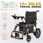 POWET Electric Wheelchairs for Adults, Foldable Lightweight Power Wheelchair, 500W Dual Motors, 15 Miles Longer Range, All Terrain Portable Motorized Wheelchair for Seniors Support 350 lbs