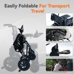 Lightweight Electric Wheelchairs for Adults,Motorized Wheelchair Power Portable Wheelchair,500W Motor Airline Approved Sunshine Orange