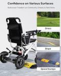 33lb Ultra Lightweight Electric Wheelchairs for Adults - 15 Mile Range & 360W Dual Motor, 330lb Capacity, 2s Instant Foldable Motorized Wheelchair with Removable Battery, Airplane Approved(Grey)