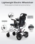 33lb Ultra Lightweight Electric Wheelchairs for Adults - 15 Mile Range & 360W Dual Motor, 330lb Capacity, 2s Instant Foldable Motorized Wheelchair with Removable Battery, Airplane Approved(Grey)