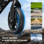 POWET Electric Wheelchairs for Adults, Foldable Lightweight Power Wheelchair, 500W Dual Motors, 15 Miles Longer Range, All Terrain Portable Motorized Wheelchair for Seniors Support 350 lbs