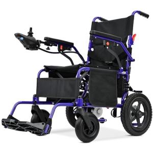 YF001 Zygenair Durable Electric Wheelchairs for Adults, 500W Dual Motors Lightweight Foldable Wheelchair, 15 Miles Long Range, Off-Road Tires, Airline Approved (Purple)