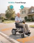30 Miles Range Electric Wheelchairs for Adults, 500W All Terrain Mobility Electric Wheelchair, Lightweight Foldable Power Motorized Wheelchair for Seniors, 400 lbs Capacity