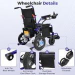 YF001 Zygenair Durable Electric Wheelchairs for Adults, 500W Dual Motors Lightweight Foldable Wheelchair, 15 Miles Long Range, Off-Road Tires, Airline Approved (Purple)