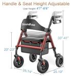 Lightweight Rollator Walker with Seat for Seniors