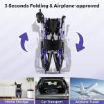 YF001 Zygenair Durable Electric Wheelchairs for Adults, 500W Dual Motors Lightweight Foldable Wheelchair, 15 Miles Long Range, Off-Road Tires, Airline Approved (Purple)