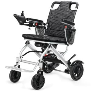 33 Lbs Lightweight Electric Wheelchair, Electric Wheelchairs for Adults Foldable, 15 Miles Range Motorized Wheelchair for Seniors, All Terrain Compact Portable Power Wheelchair, 330 Lbs Capacity