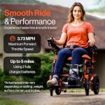 SuperHandy GoRide Series Electric Wheelchairs – Lightweight, Foldable Power Chairs with Dual Brushless Motors, Zero-Turn Maneuverability & Electromagnetic Brake (GoRide 2-300 Lb Max)
