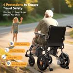 Electric Wheelchair for Adults, Foldable Portable All Terrain 70 lbs Motorized Wheelchair for Seniors, 15+ Miles Long Travel Range, 12AH Lead-Acid Battery, Premium Iron Frame, 11-inch Airless Tires