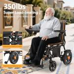 Electric Wheelchair for Adults, Foldable Portable All Terrain 70 lbs Motorized Wheelchair for Seniors, 15+ Miles Long Travel Range, 12AH Lead-Acid Battery, Premium Iron Frame, 11-inch Airless Tires