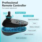 Foldable Electric Wheelchair for Adults, 500W High Power Electric Wheelchair, 350LBS Capacity & Ultimate Safety Design, All-Terrain Pneumatic Tires (Blue)