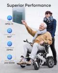 Electric Wheelchair,25 Miles Longer Range, Foldable Power Wheelchair for Adults Seniors,500W Dual Motors,Compact Motorized Wheelchair All Terrain,Intelligent Folding, Travel Size