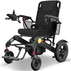 KERDOM Electric Wheelchair for Adults, Upgrade 30+ Miles Range Foldable Power Wheelchair, 350LBS Weight Capacity, Enlarged Thickened Frame Electric Wheelchair, Lithium Battery*2, EABS Brake System