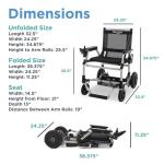 Journey Zoomer Electric Power Chair for Adults – Lightweight, Foldable, All Terrain Electric Wheelchair for Seniors – Upgraded 2025 Model – Total Weight Only 39 lbs, TSA Compliant (Blue)