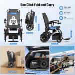 Electric Wheelchairs for Adults, Power Motorized Foldable Wheelchairs for Seniors Support 350 LBS, Only 36LBS Weight,15 Miles Range, 500W Brushless Motors& LED Light& Airline Approval-(CoIor-SiIver)