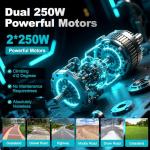 KERDOM Electric Wheelchair for Adults, Upgrade 30+ Miles Range Foldable Power Wheelchair, 350LBS Weight Capacity, Enlarged Thickened Frame Electric Wheelchair, Lithium Battery*2, EABS Brake System