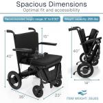 Vive Lightweight Electric Wheelchair for Adults - Foldable Power Wheel Chair - Collapsible, Folding, Ultralight, Motorized, Light Weight Travel Senior Carbon Fiber Mobility Aid - Weighs 35 lbs